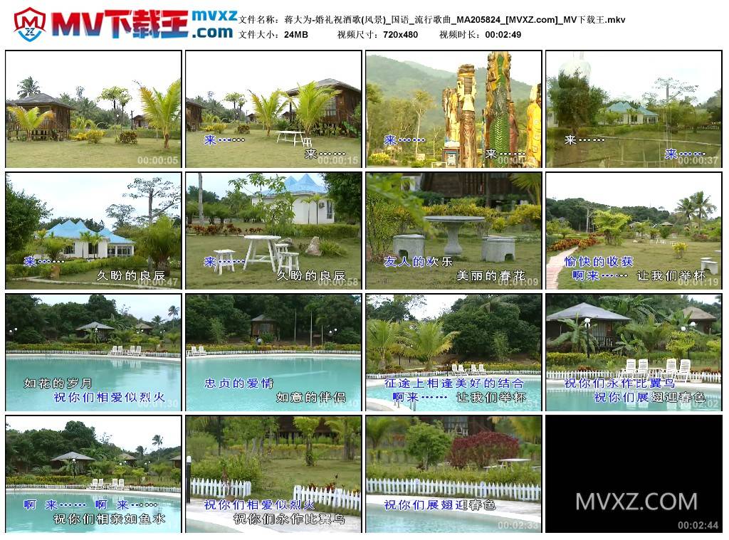 蒋大为-婚礼祝酒歌(风景)_国语_流行歌曲_MA205824